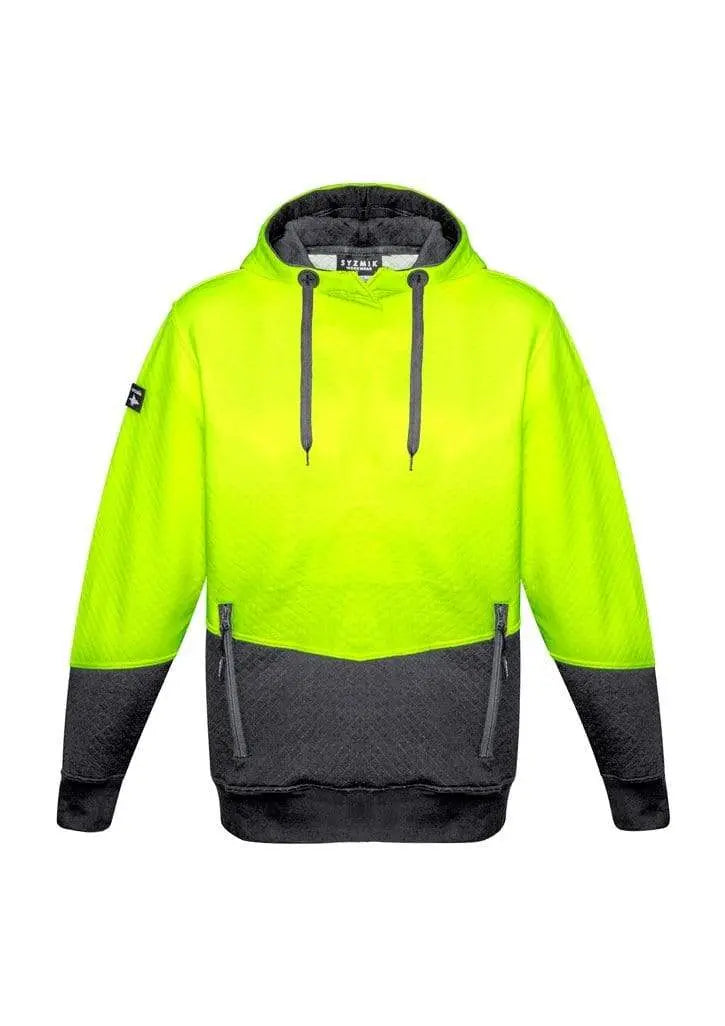 SYZMIK Unisex Hi-Vis Textured Jacquard Hoodie ZT477 Metro Workwear.